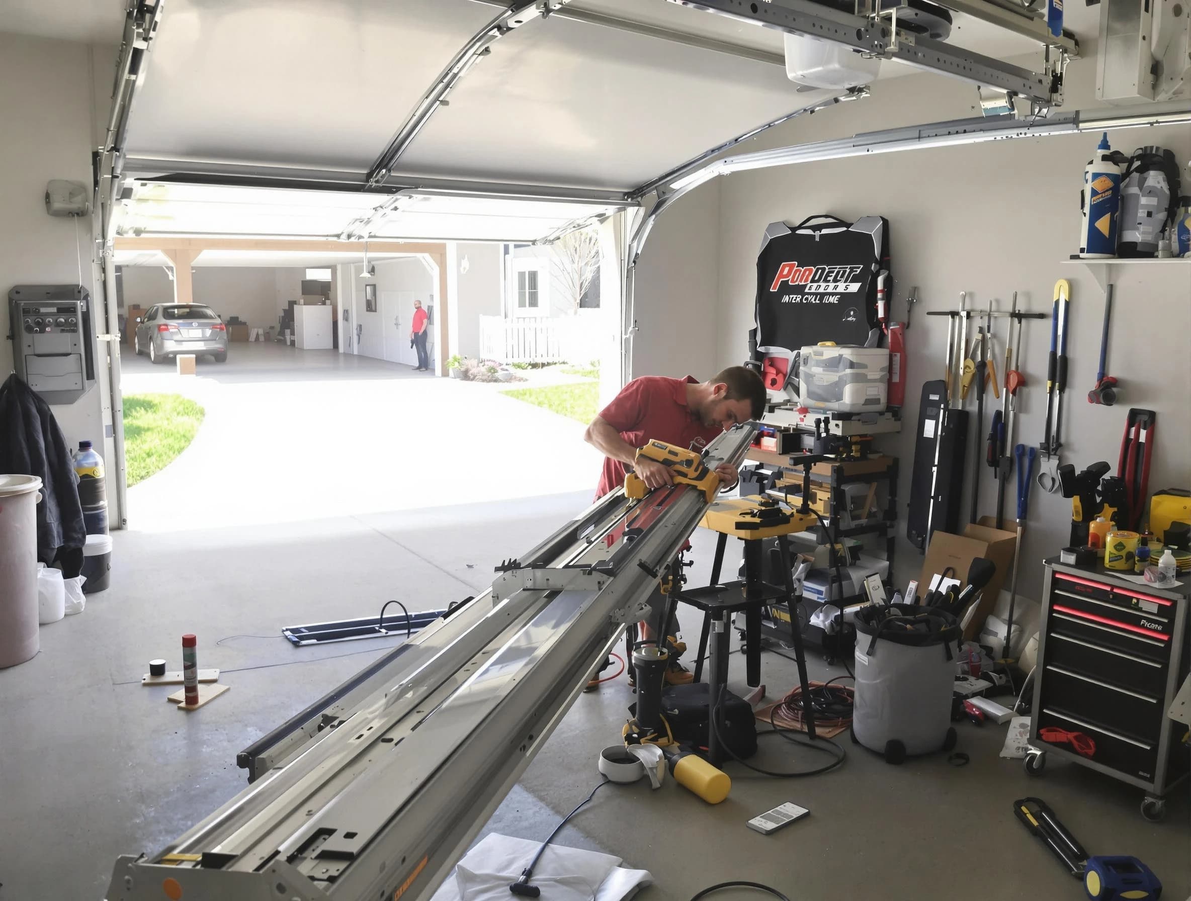 New City Garage Door Repair expert performing track repair in New City