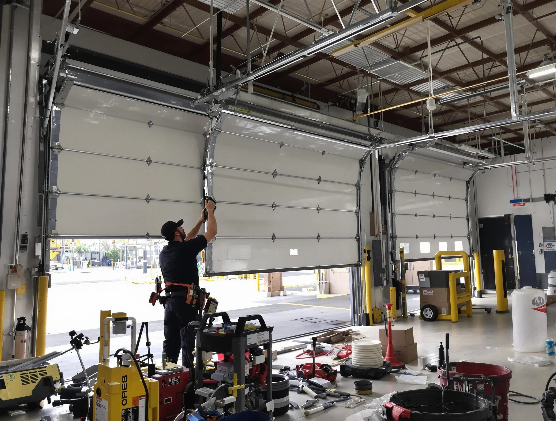 New City Garage Door Repair technician performing commercial garage door repair in New City