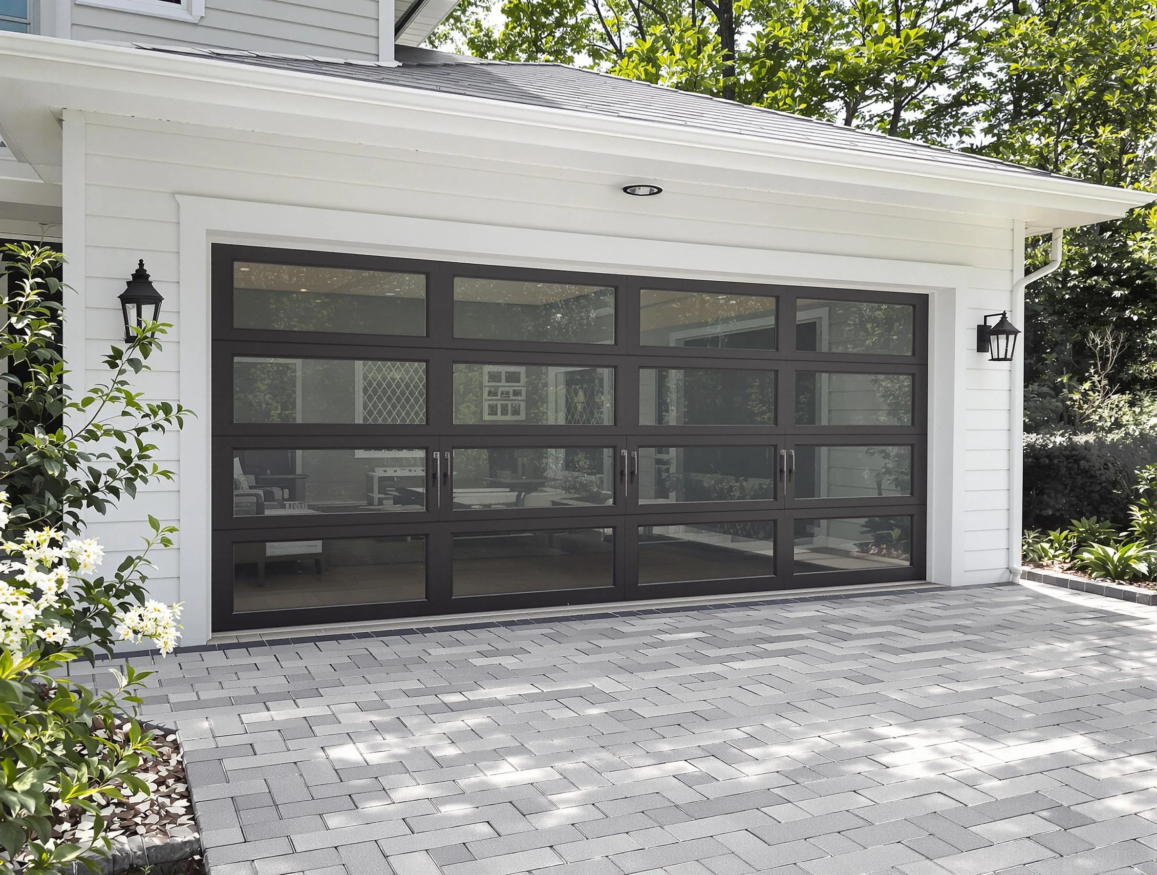 New City Garage Door Repair design specialist presenting custom garage door options to New City homeowner