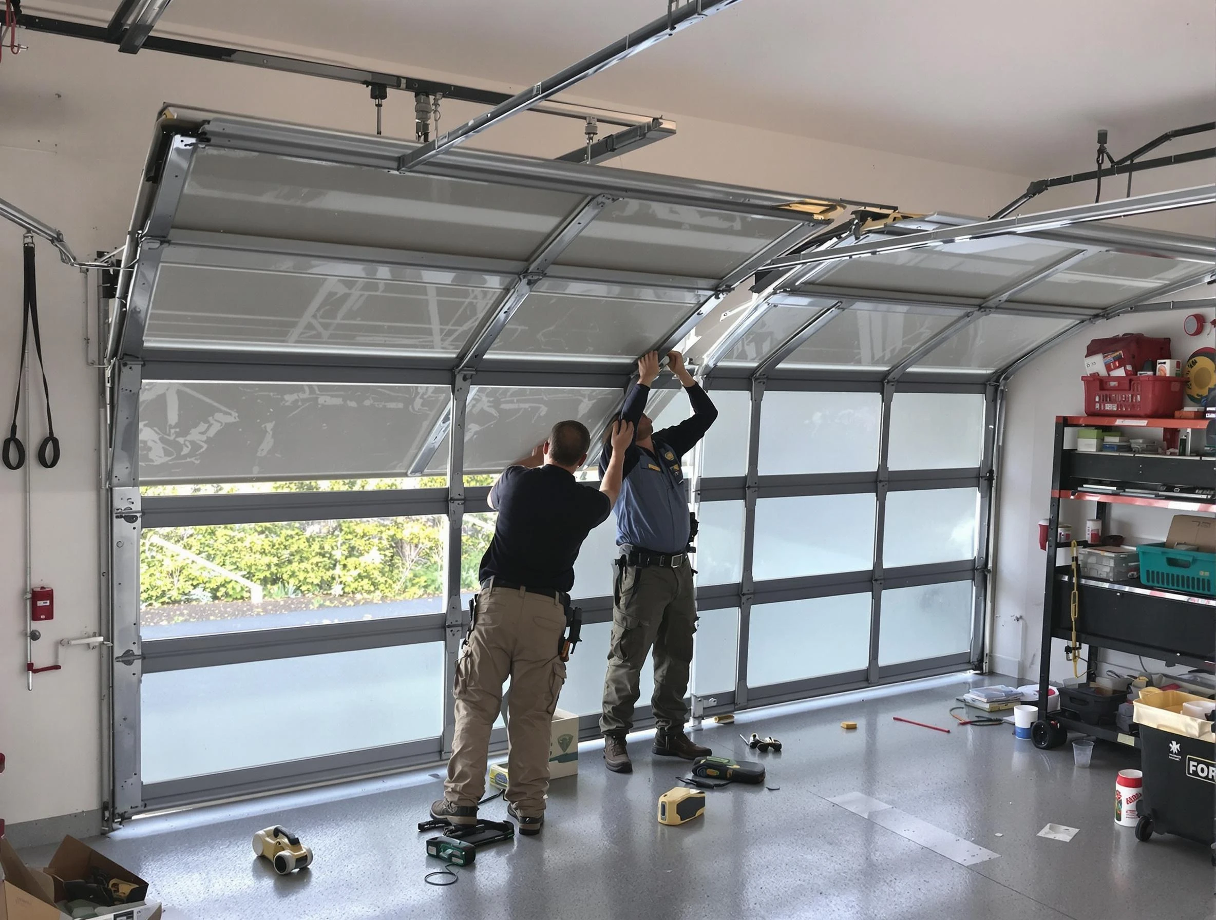 New City Garage Door Repair expert performing precise panel replacement on New City garage door