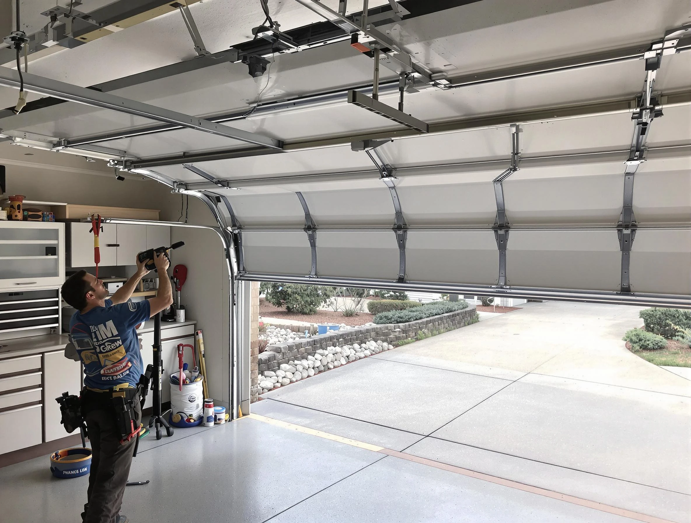 Garage door track repair service by New City Garage Door Repair in New City